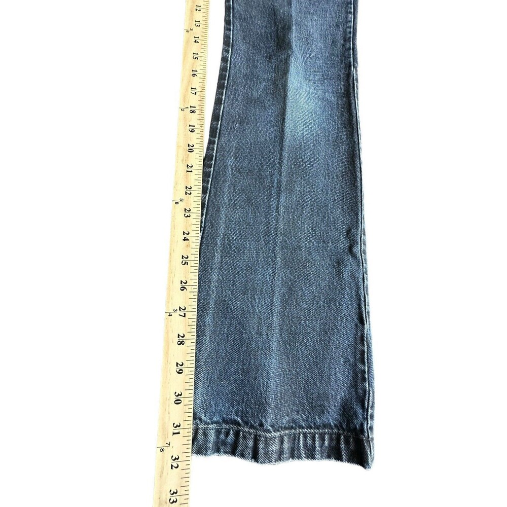 Faconnable Jeans Size 4 Bootcut Straight Blue Black Denim 100% Cotton #O2-5 - Picture 9 of 13